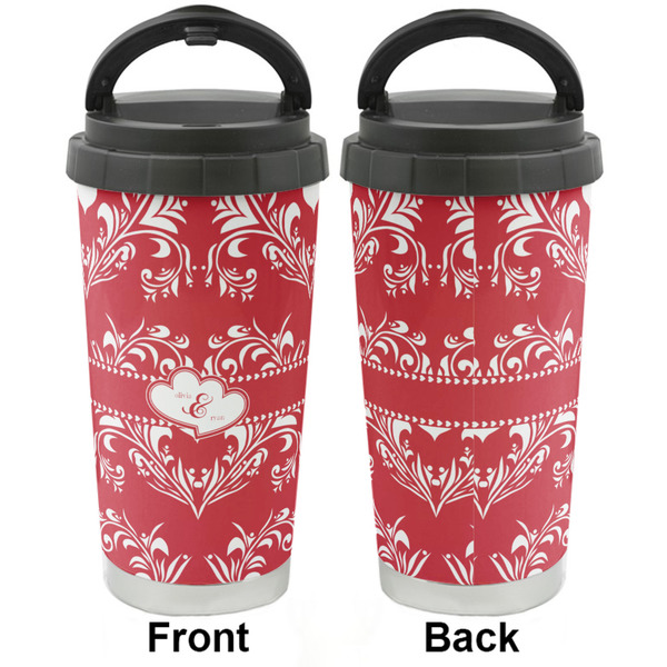 Heart Damask Stainless Steel Travel Cup - Apvl