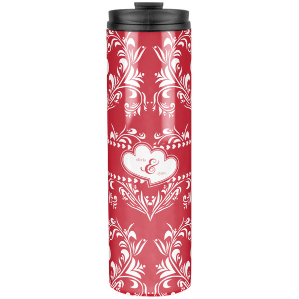 Heart Damask Stainless Steel Tumbler 20 Oz - Front