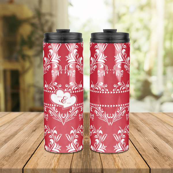 Heart Damask Stainless Steel Tumbler - Lifestyle