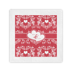 Heart Damask Cocktail Napkins (Personalized)
