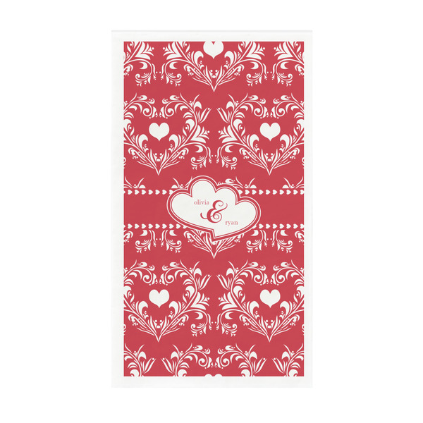 Custom Heart Damask Guest Towels - Full Color - Standard (Personalized)
