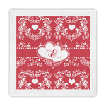 Heart Damask Standard Decorative Napkins (Personalized)