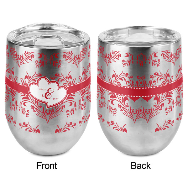Heart Damask Stemless Wine Tumbler - Full Print - Approval