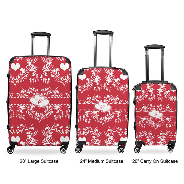 Heart Damask Suitcase Set 1 - APPROVAL