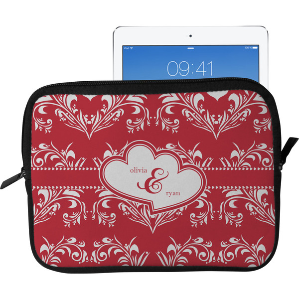 Heart Damask Tablet Sleeve (Medium)