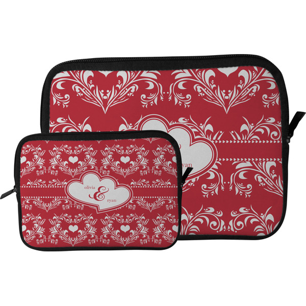 Heart Damask Tablet Sleeve (Size Comparison)
