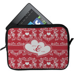 Heart Damask Tablet Case / Sleeve - Small (Personalized)