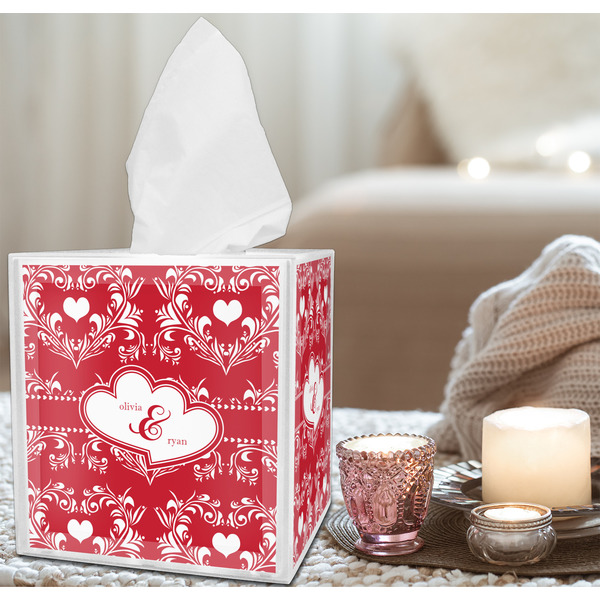 Heart Damask Tissue Box - LIFESTYLE