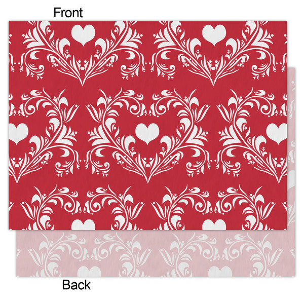 Heart Damask Tissue Paper - Heavyweight - Medium - Front & Back