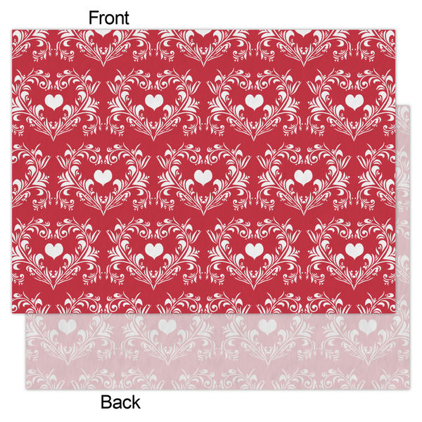 Heart Damask Tissue Paper - Lightweight - Large - Front & Back