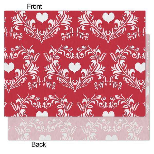 Heart Damask Tissue Paper - Lightweight - Medium - Front & Back