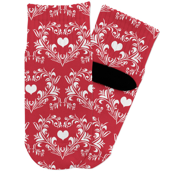 Custom Heart Damask Toddler Ankle Socks
