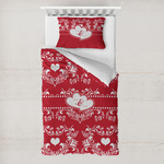 Heart Damask Toddler Bedding Set - With Pillowcase (Personalized)