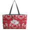 Heart Damask Beach Totes Bag - w/ Black Handles (Personalized)