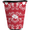 Heart Damask Waste Basket - Single Sided (Black) (Personalized)