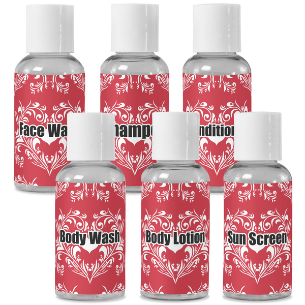 Custom Heart Damask Travel Bottles (Personalized)