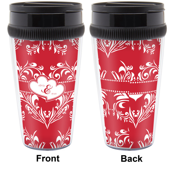 Heart Damask Travel Mug Approval (Personalized)
