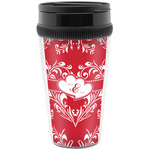 Heart Damask Acrylic Travel Mug without Handle (Personalized)