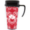 Heart Damask Acrylic Travel Mug with Handle (Personalized)