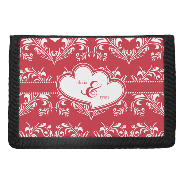 Custom Heart Damask Trifold Wallet (Personalized)