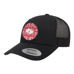 Heart Damask Trucker Hat - Black (Personalized)