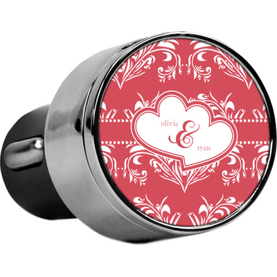 Heart Damask USB Car Charger (Personalized)