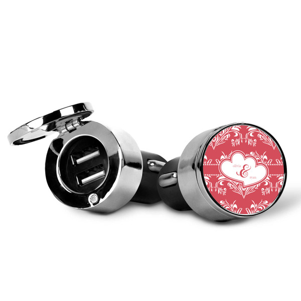 Heart Damask USB Car Charger