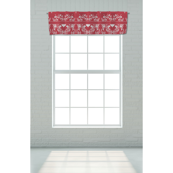 Heart Damask Valance - On window
