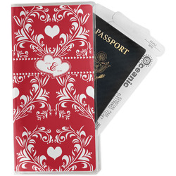 Heart Damask Travel Document Holder