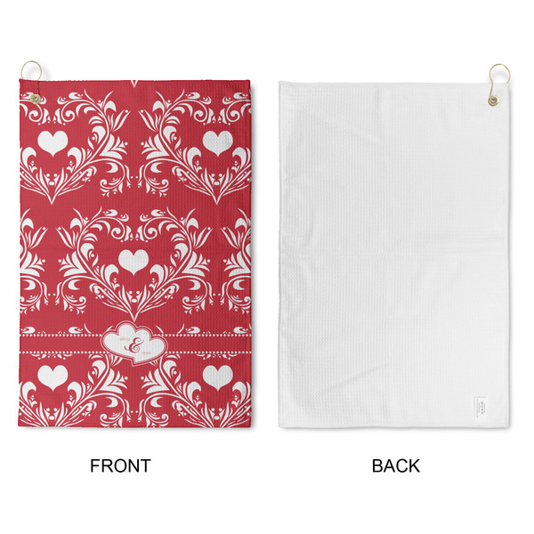 Heart Damask Waffle Weave Golf Towel - Approval