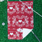 Heart Damask Waffle Weave Golf Towel - In Context