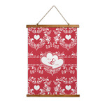Heart Damask Wall Hanging Tapestry (Personalized)