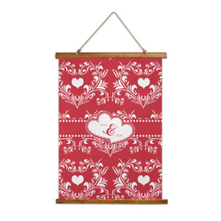 Heart Damask Wall Hanging Tapestry - Tall (Personalized)
