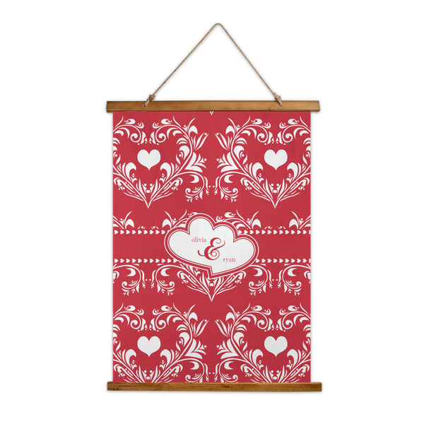 Custom Heart Damask Wall Hanging Tapestry (Personalized)