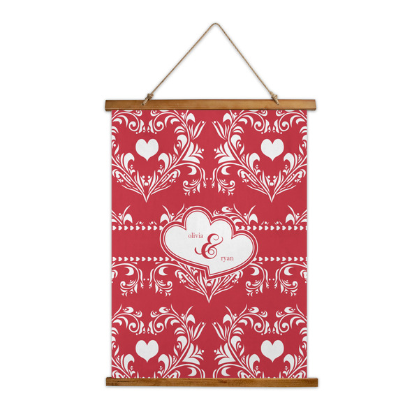 Custom Heart Damask Wall Hanging Tapestry (Personalized)