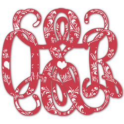Heart Damask Monogram Decal - Custom Sizes (Personalized)