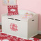 Heart Damask Wall Monogram on Toy Chest