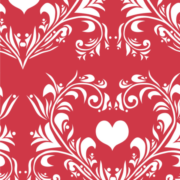 Custom Heart Damask Wallpaper & Surface Covering (Water Activated 24"x 24" Sample)
