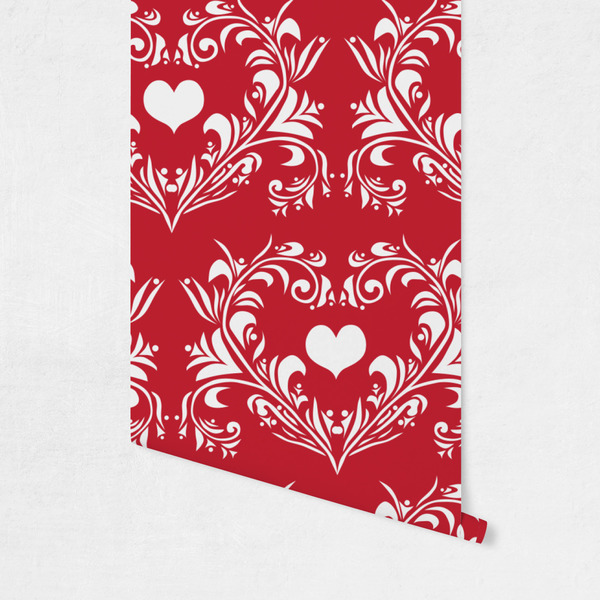 Heart Damask Wallpaper on Wall
