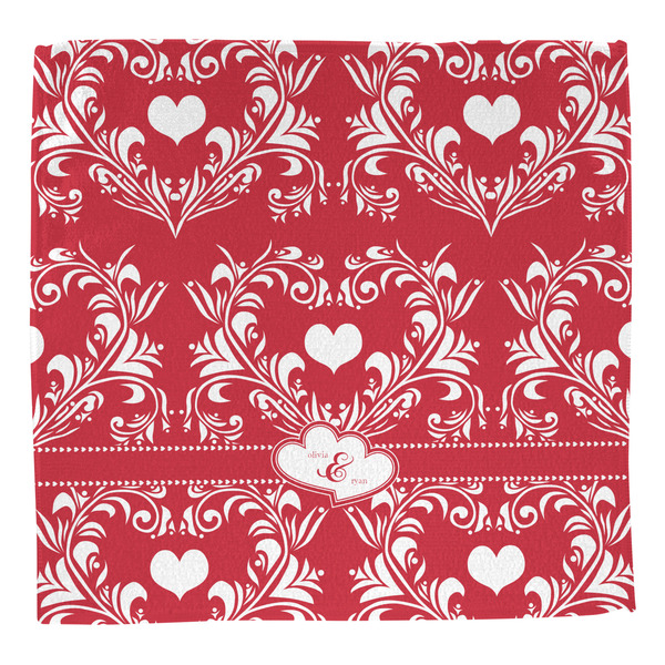 Heart Damask Washcloth - Front - No Soap