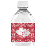 Heart Damask Water Bottle Labels - Custom Sized (Personalized)