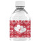 Heart Damask Water Bottle Label - Single Front