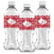 Heart Damask Water Bottle Labels - Front View