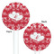 Heart Damask White Plastic 5.5" Stir Stick - Double Sided - Round - Front & Back