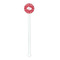 Heart Damask White Plastic 5.5" Stir Stick - Round - Single Stick