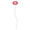 Heart Damask White Plastic 7" Stir Stick - Oval - Single Stick