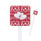 Heart Damask Square Plastic Stir Sticks (Personalized)