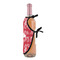 Heart Damask Wine Bottle Apron - DETAIL WITH CLIP ON NECK