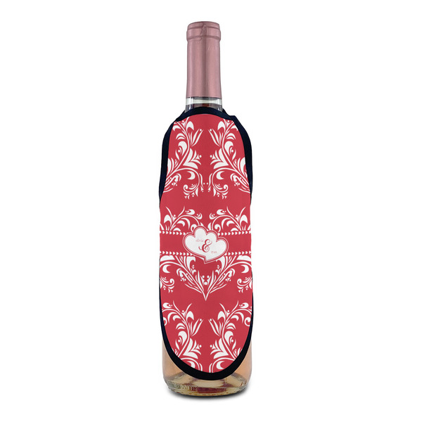 Heart Damask Wine Bottle Apron - IN CONTEXT