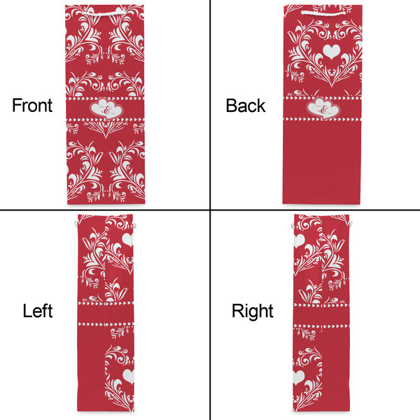 Heart Damask Wine Gift Bag - Matte - Approval